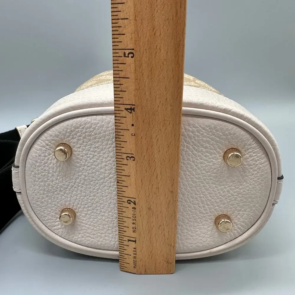 Coach Dempsey Mini Bucket Bag Crossbody Purse Signature Canvas Light Khaki Chalk - Picture 13 of 16